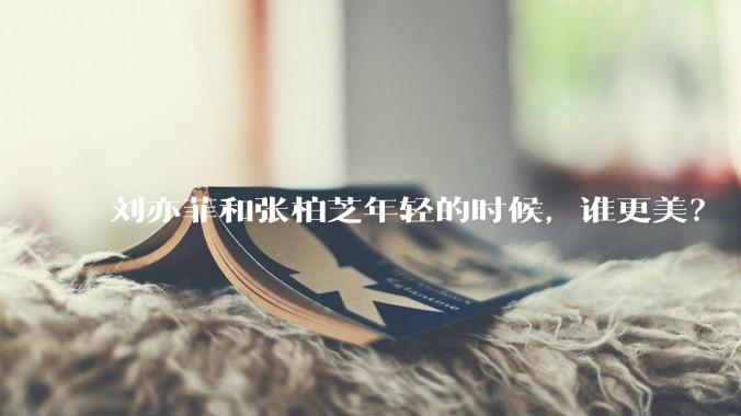 刘亦菲和张柏芝年轻的时候，谁更美？